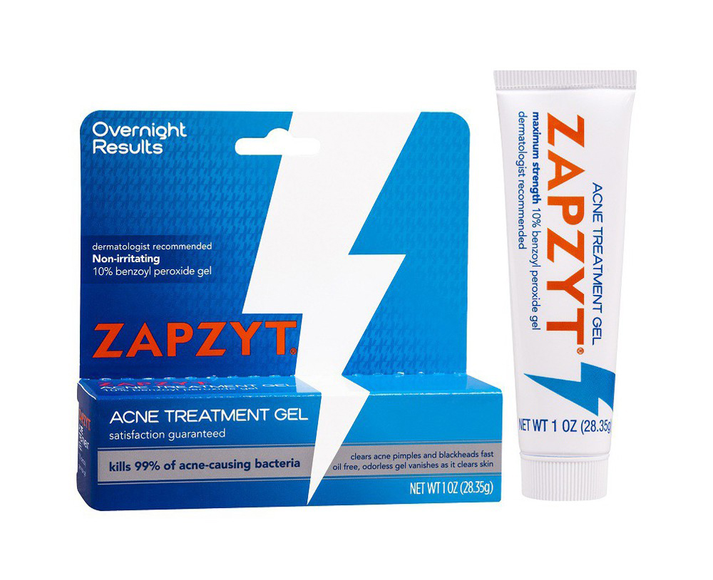 Zapzyt Maximum Strength 10% Benzoyl Peroxide Acne Treatment Gel